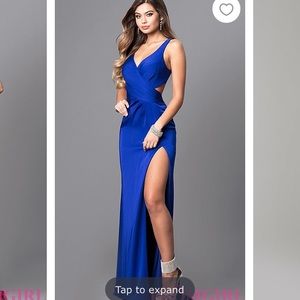 Blue Satin prom dress size 6